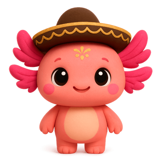 Axol con sombrero mexicano